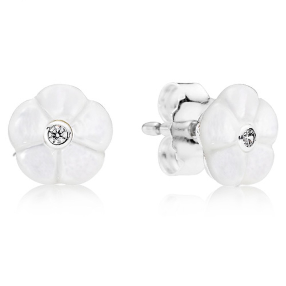 Pandora Silver Floral Stud Earrings
